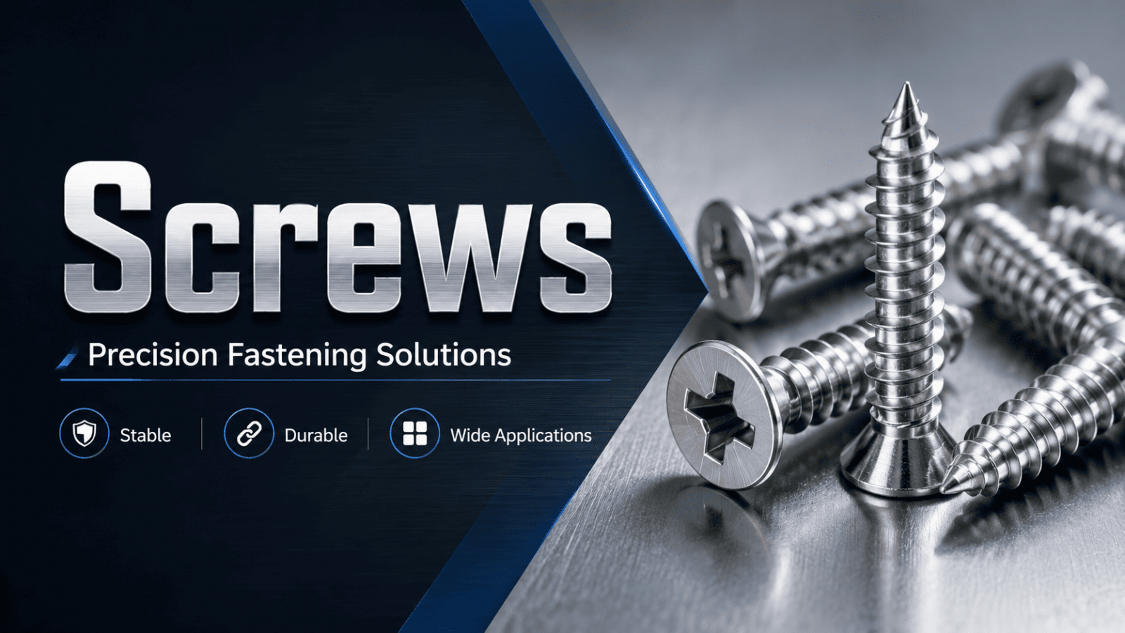 Screws are used in construction, machinery, electronics, furniture, automotive components, appliances, and countless industrial assemblies